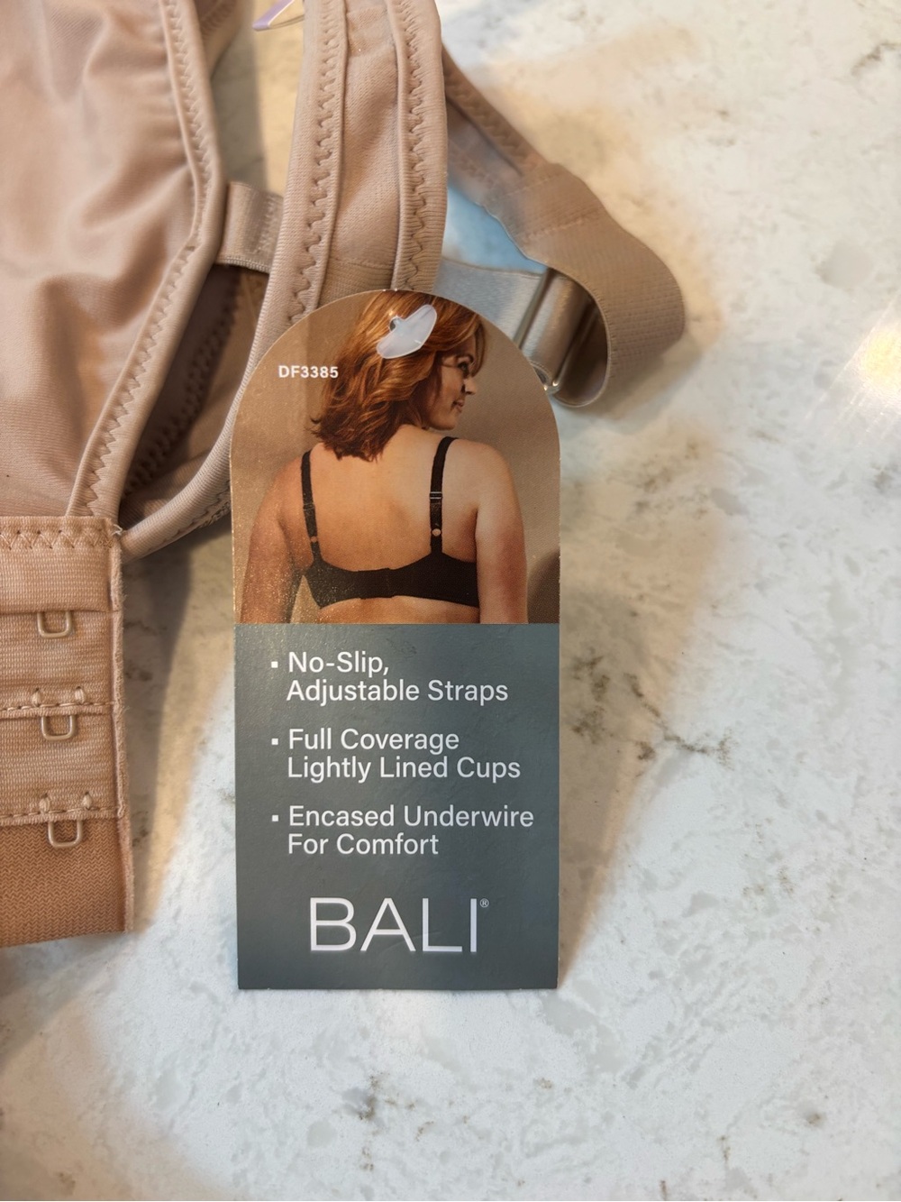Bali Full Coverage Adjustable Strap Bra - Nude Tan